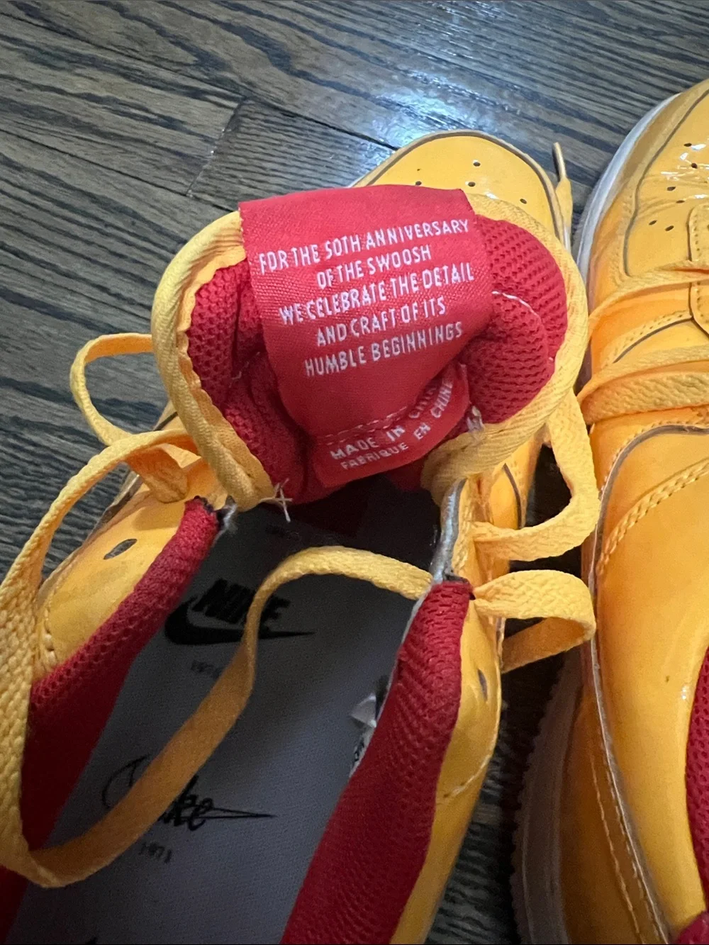 Nike Yellow Sneakers with Red Lining